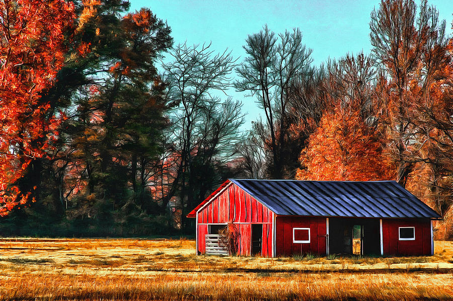 Nature Photograph - Red Barn by CarolLMiller Photography