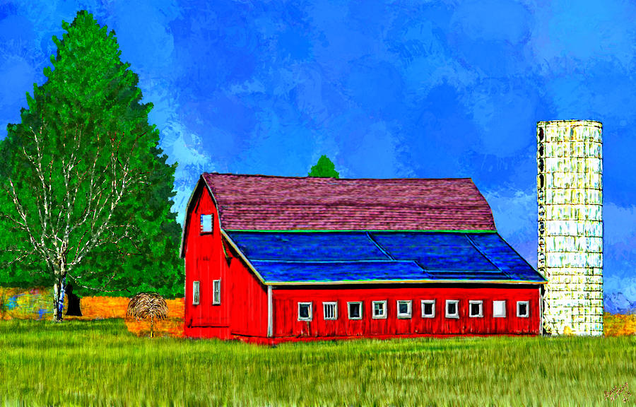 Red Barn in the Country Painting by Bruce Nutting