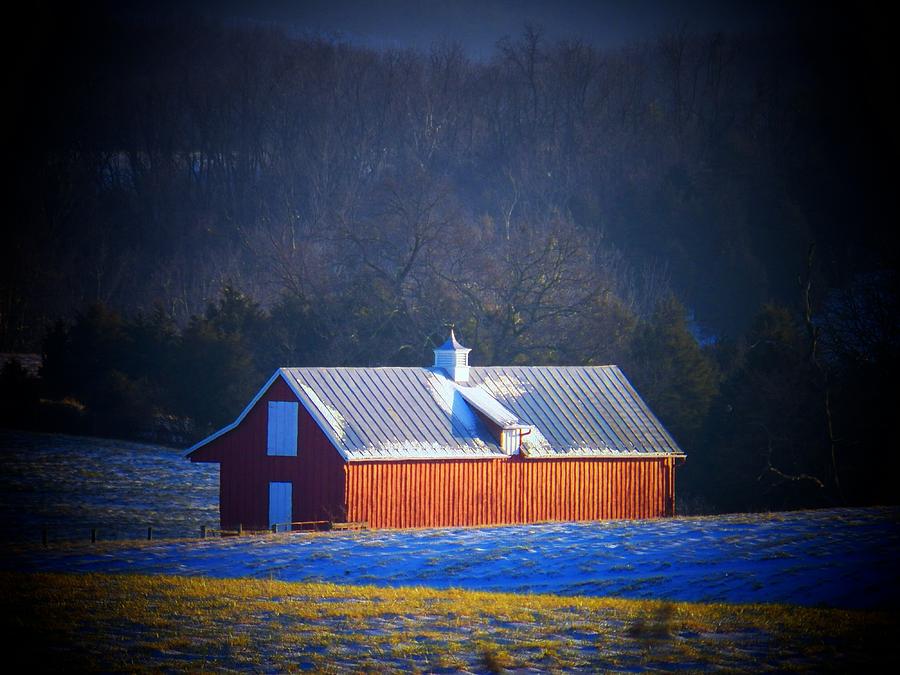 Red Barn in the Snow Photograph by Joyce Kimble Smith
