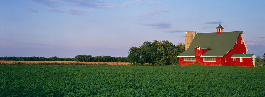Barn Photograph - Red Barn Kankakee Il Usa by Panoramic Images