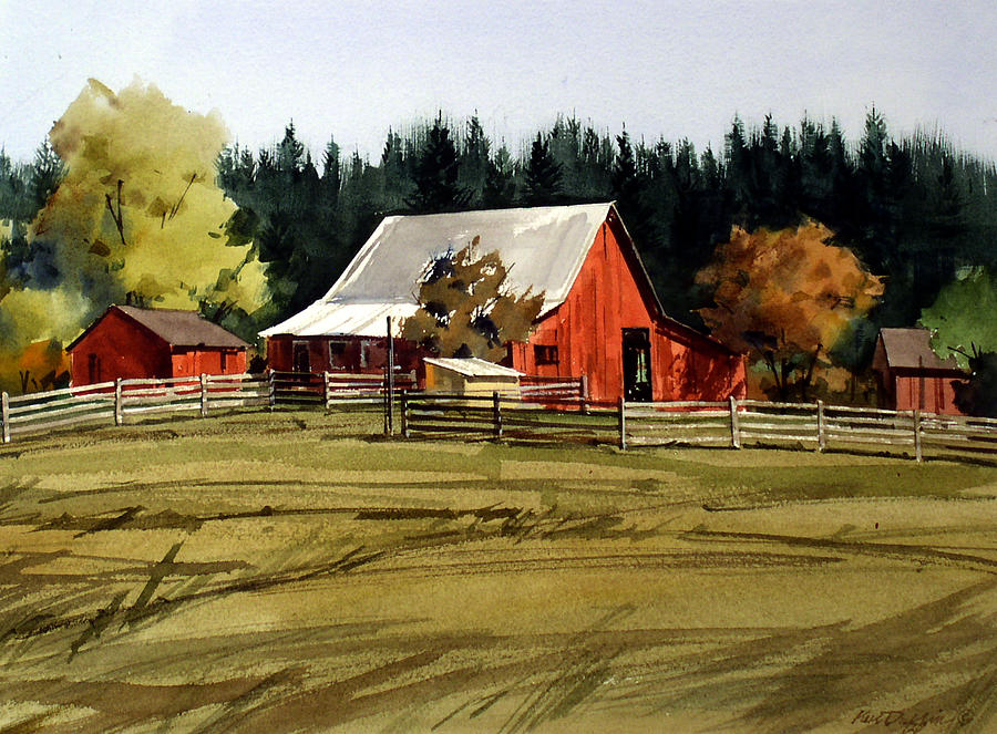 Red Barn Painting by Ken Duffin - Pixels