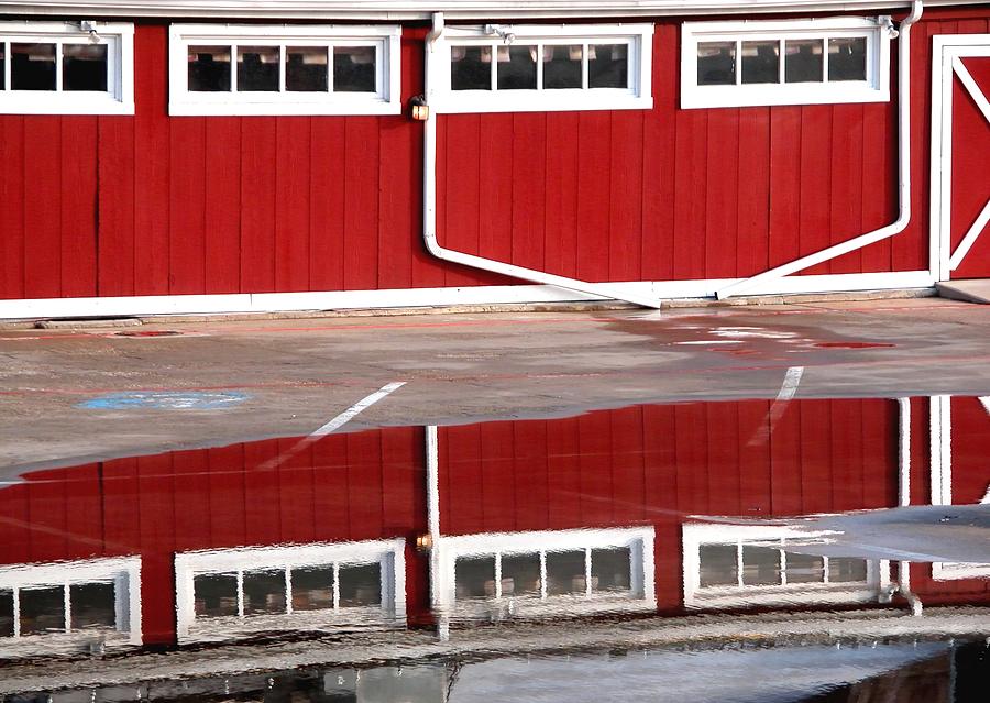 Red Barn Reflection 5022 2 Photograph by Jerry Sodorff