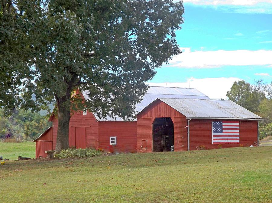 Red Barn Shows Allegiance Photograph by Bill TALICH