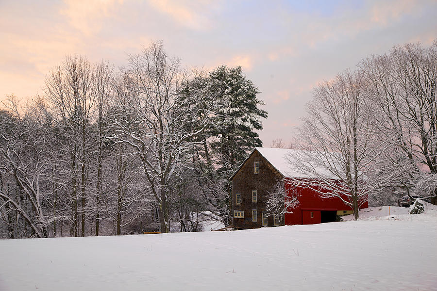 Red Barn Sunrise Photograph by Larry Landolfi