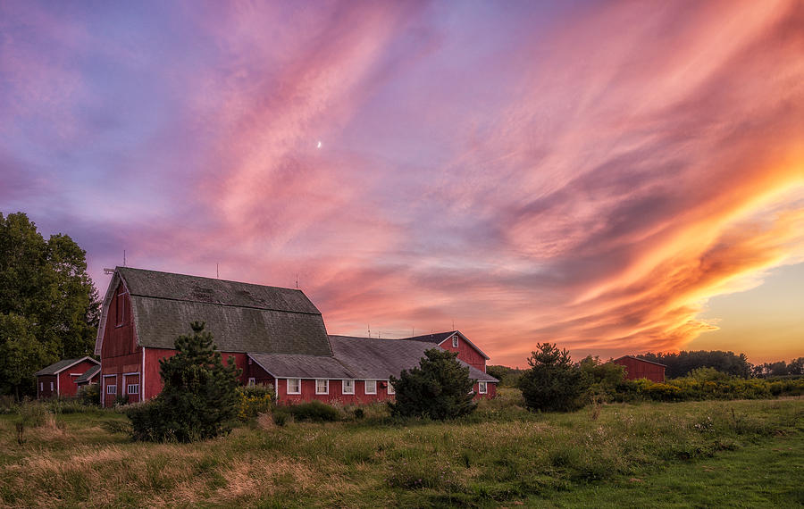 Red Barn Sunset Photograph by Mark Papke