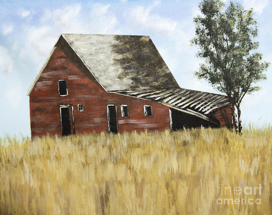 Red Barn Painting by Timothy Hacker