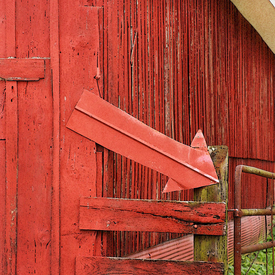 Red Barn With Arrow Photograph by Art Block Collections