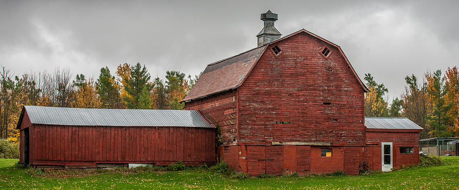 Fall Photograph - Red Barn With Fall Colors by Paul Freidlund