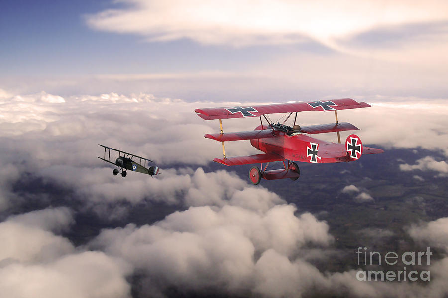 Red Digital Art - Red Baron by Airpower Art