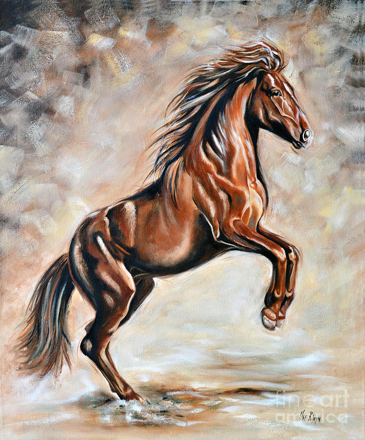 Horse Painting - Red Beauty by Ilse Kleyn