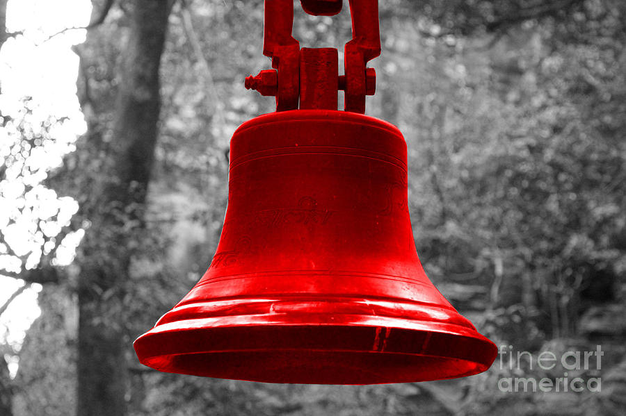Black And White Photograph - RED Bell by Four Hands Art