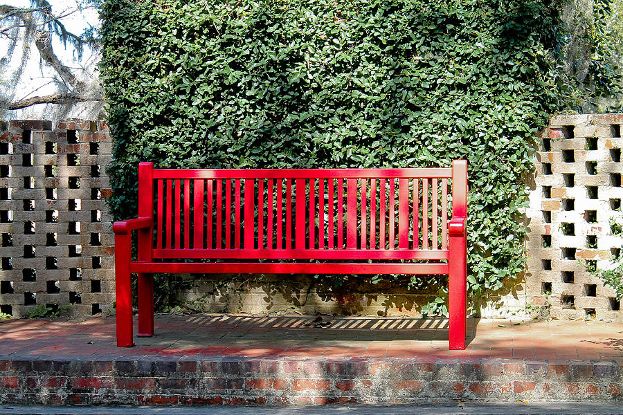Red Bench Photograph by Jessica Brown