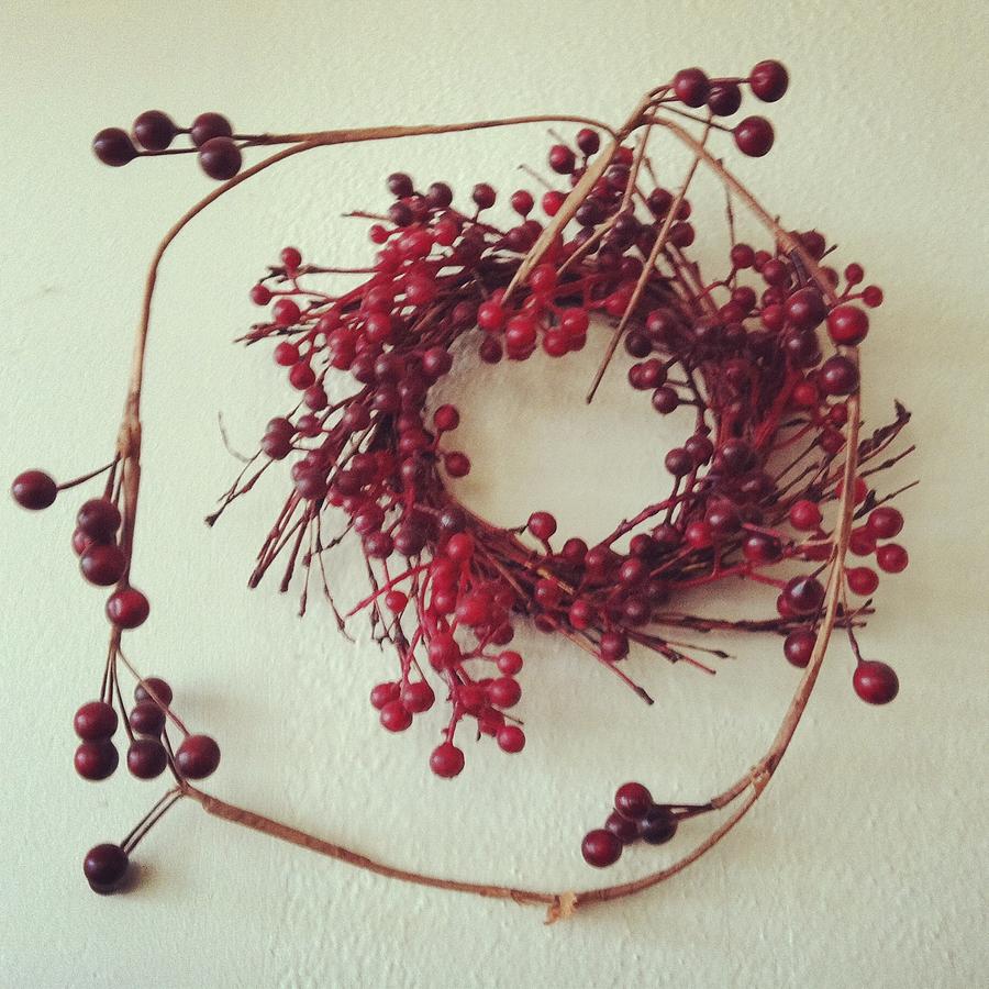 Tree Photograph - Red berry wreath by Lyn Pacific