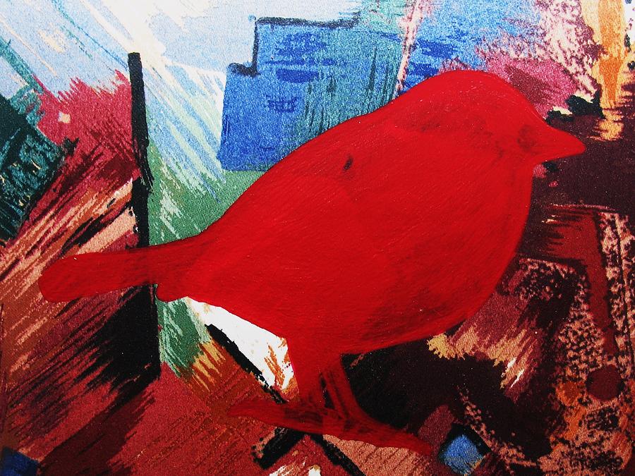 Bird Painting - Red Bird by Sandra Artimowich