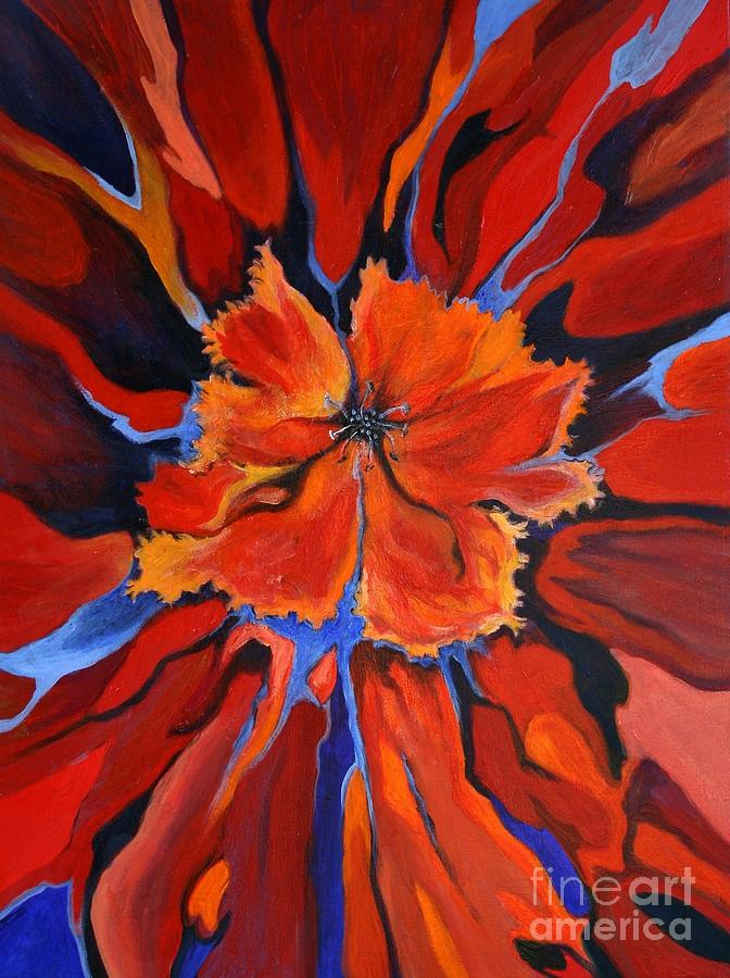 Red Bloom Painting by Alison Caltrider