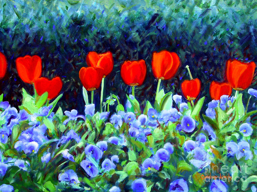 Red Blue and Green Painting by Candace Lovely
