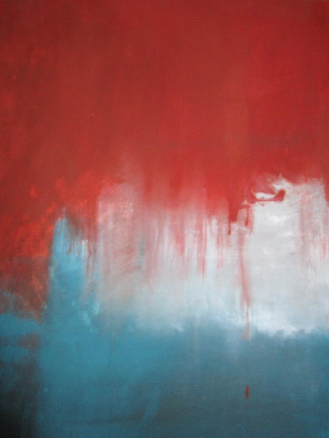 Red Painting - Red/Blue by Elizabeth Klecker