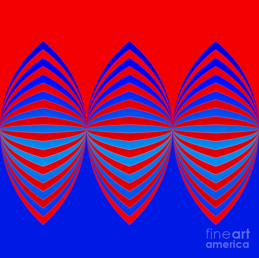Red Blue Standing Wave Digital Art by Stan Reckard