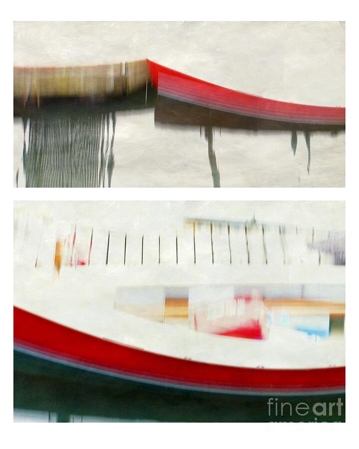 Abstract Photograph - Red Boat at the Dock by Patricia Strand