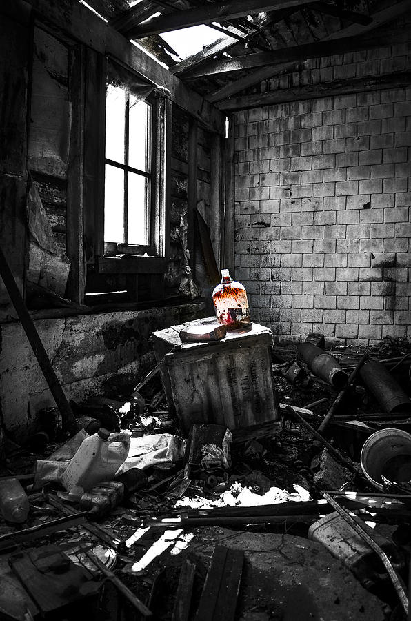 Brick Photograph - Red Bottle by Bill Kishonti
