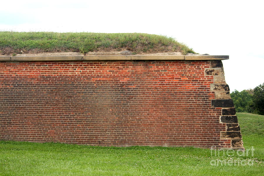 Red Brick Wall at Fort McHenry Photograph by Cynthia Snyder