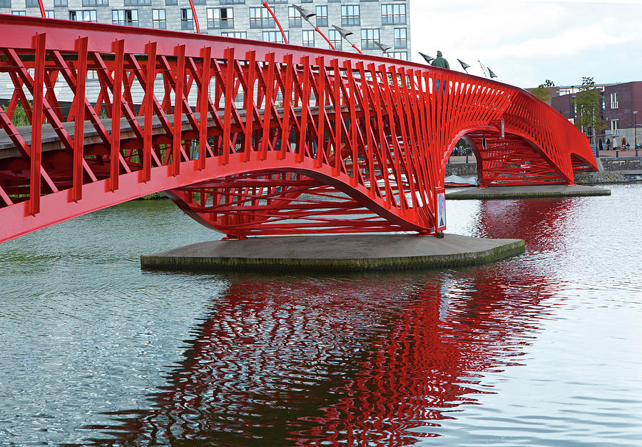 Red Bridge In Amsterdam Photograph by Allan Baxter