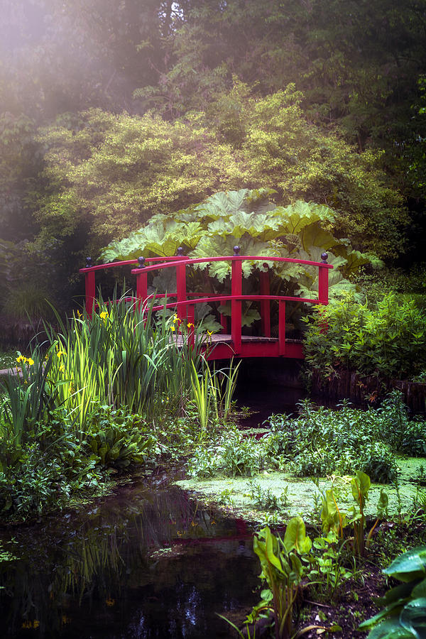 Garden Photograph - Red Bridge by Joana Kruse