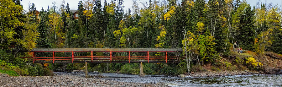 Nature Photograph - Red Bridge Over Poplar River by Marvil LaCroix