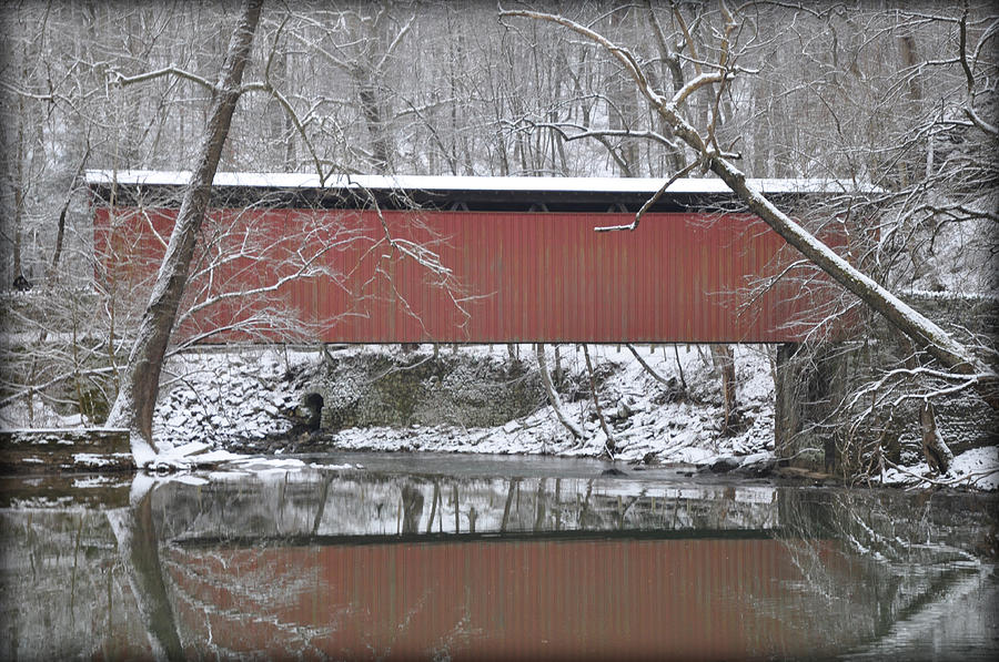 Philadelphia Photograph - Red Bridge over the Wissahickon Creek by Bill Cannon