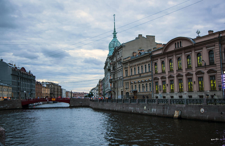 Bridge Photograph - Red Bridge - St. Petersburg, Russia by Madeline Ellis