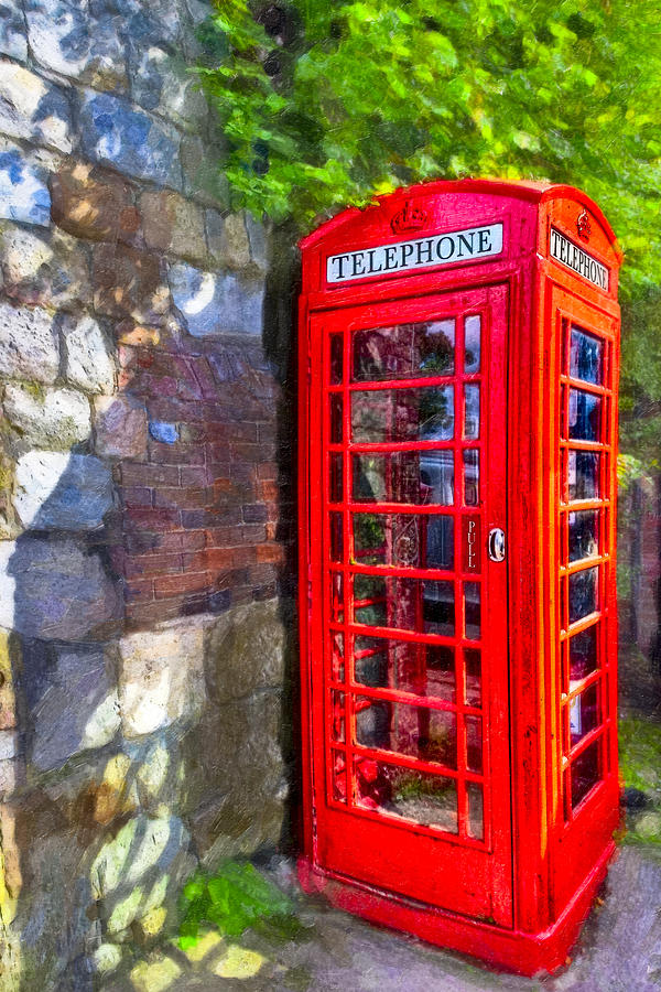 Red British Phone Box In A Little English Village Photograph by Mark Tisdale