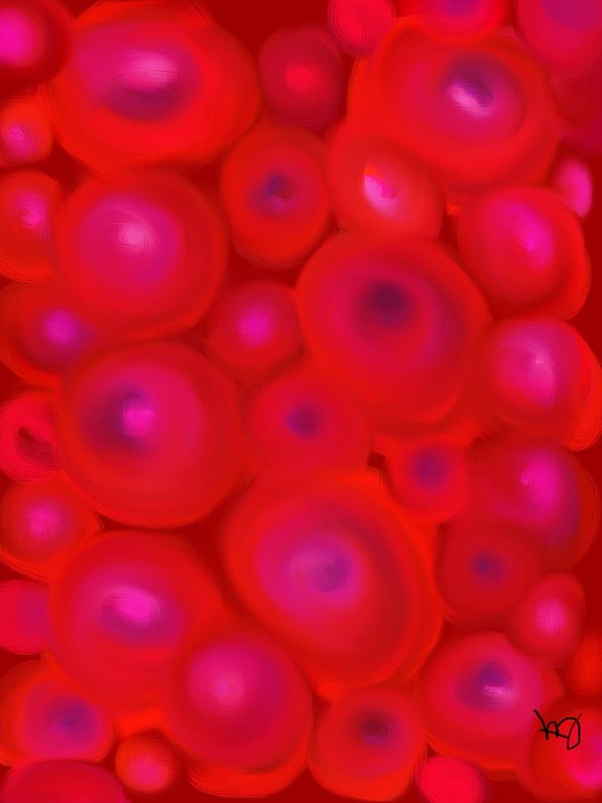 Red Bubbles Digital Art by Karen Buford