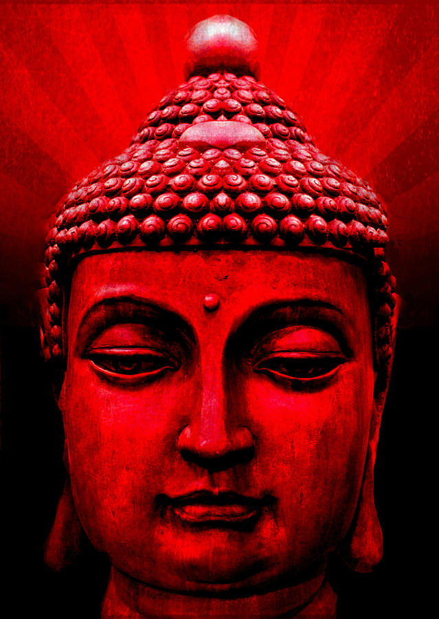 ramme foretrække hypotese Red Buddha Mixed Media by MB Dallocchio - Fine Art America