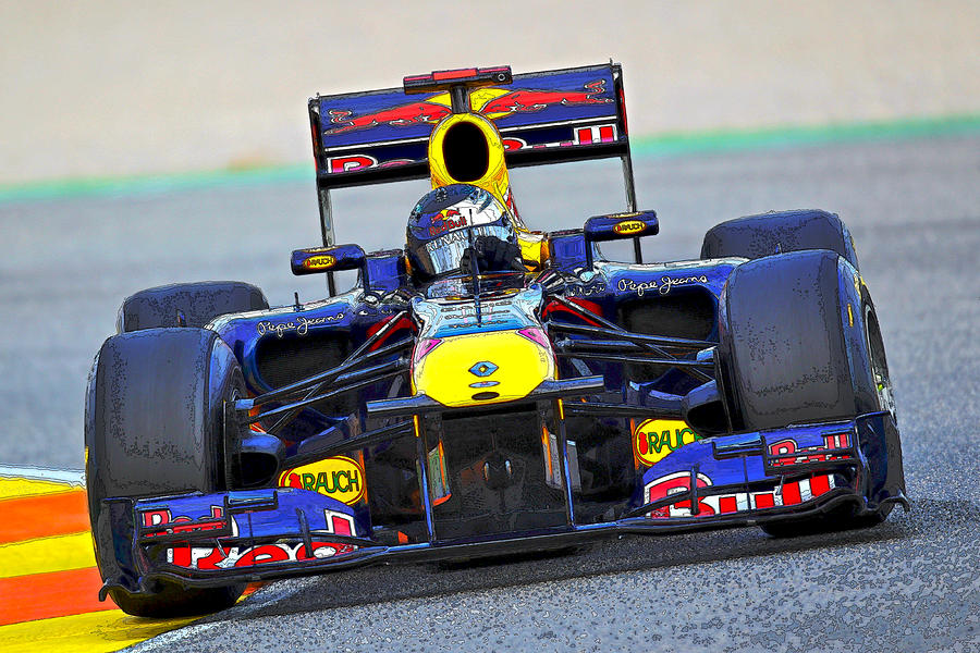 Formula One Racing Digital Art - Red Bull Formula 1 Racing by Herb Paynter