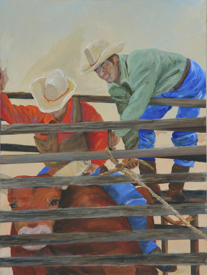 Red bull Painting by Gail Daley