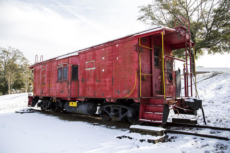 Red Caboose Photograph by Charles Hite