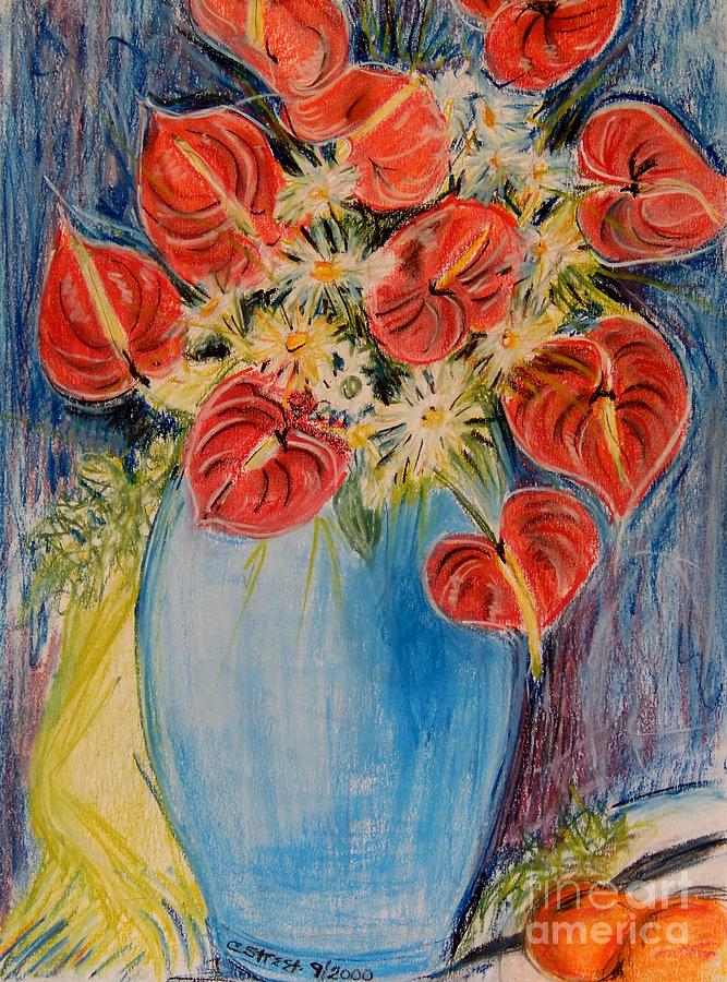 Red Calla Lilies Pastel