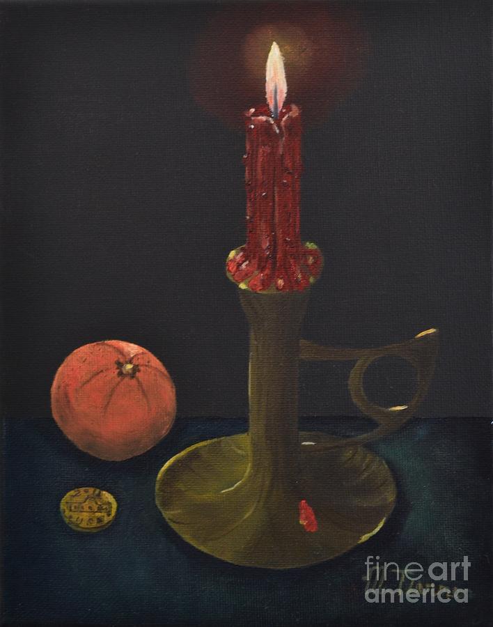 Red Candle Painting by Melvin Turner
