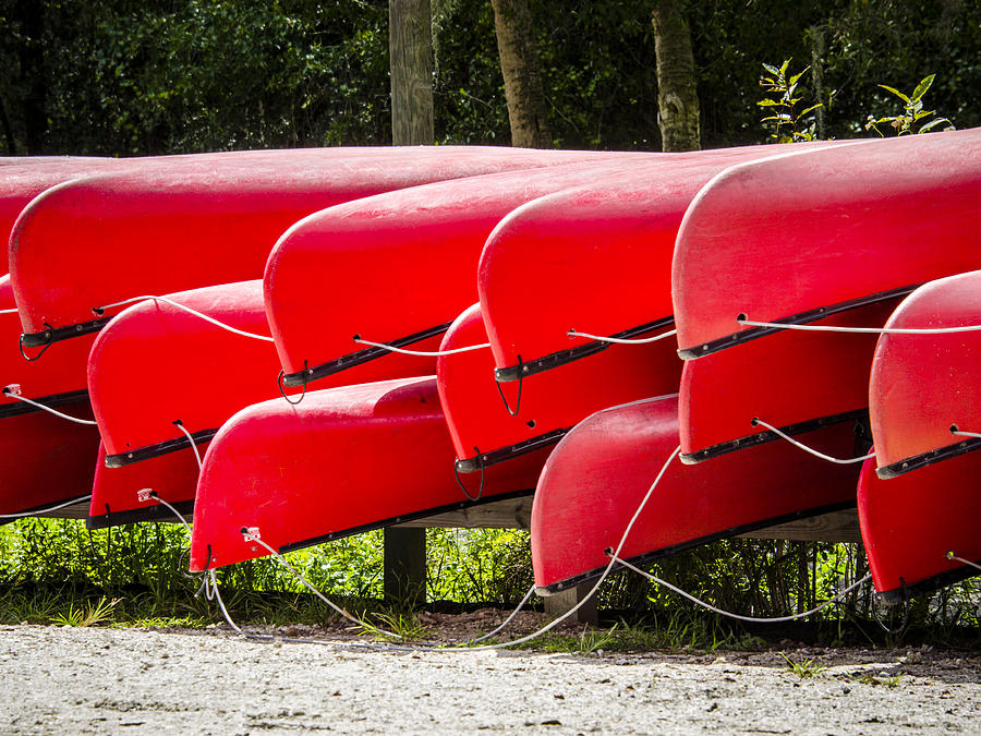 Red Canoes Photograph by Carolyn Marshall