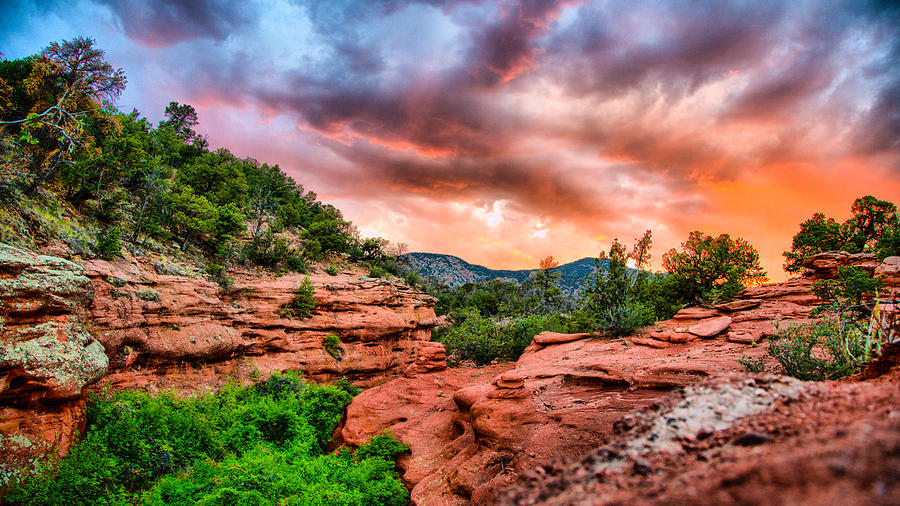 Sunset Photograph - Red Canyon by Donald J Gray