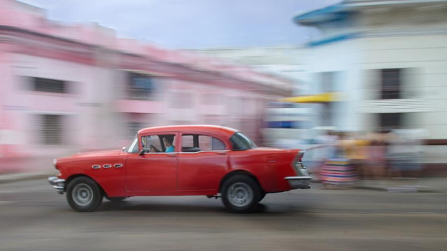 Red Car Havana Cuba Photograph by Victoria Porter