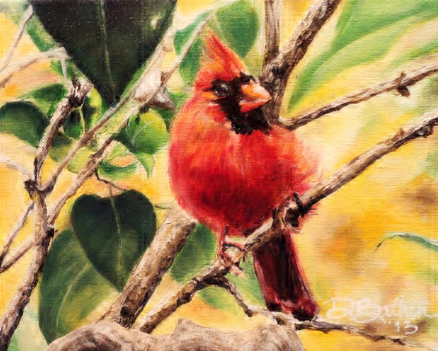 Red Cardinal in the Spring Painting by Debbie Bathen | Fine Art America