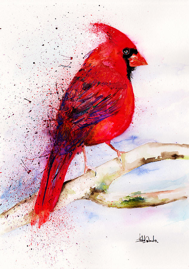 Red Cardinal Painting by Isabel Salvador
