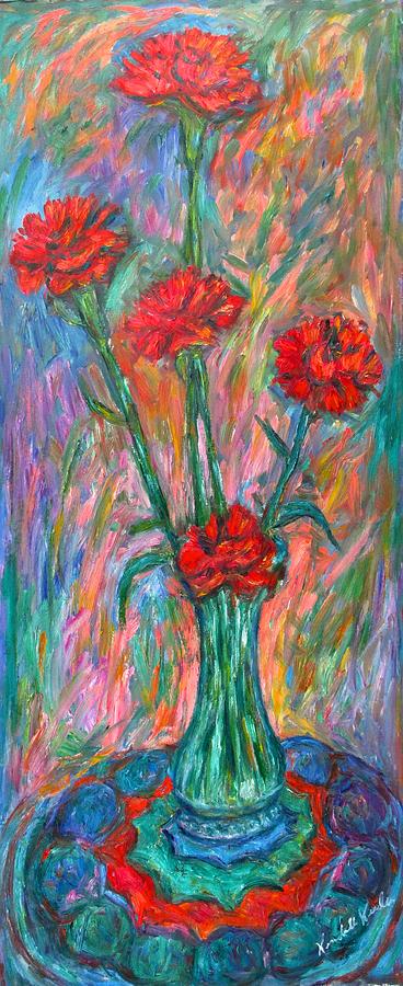 Red Carnation Melody Painting by Kendall Kessler