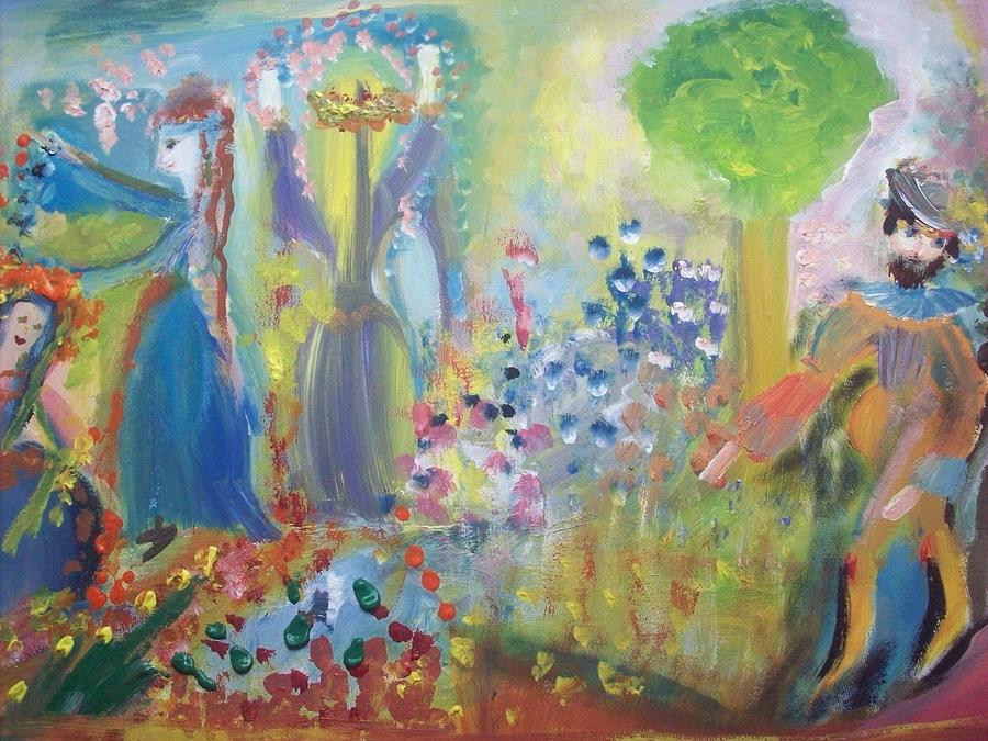Red carpet garden Painting by Judith Desrosiers