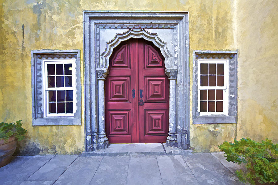 Red Carved Wood Door of the Fairytale Castle of Sintra Photograph by David Letts