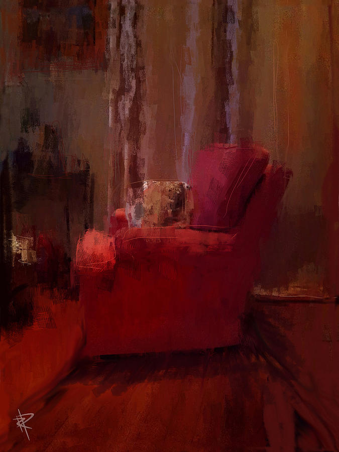Red Chair In Profile Mixed Media