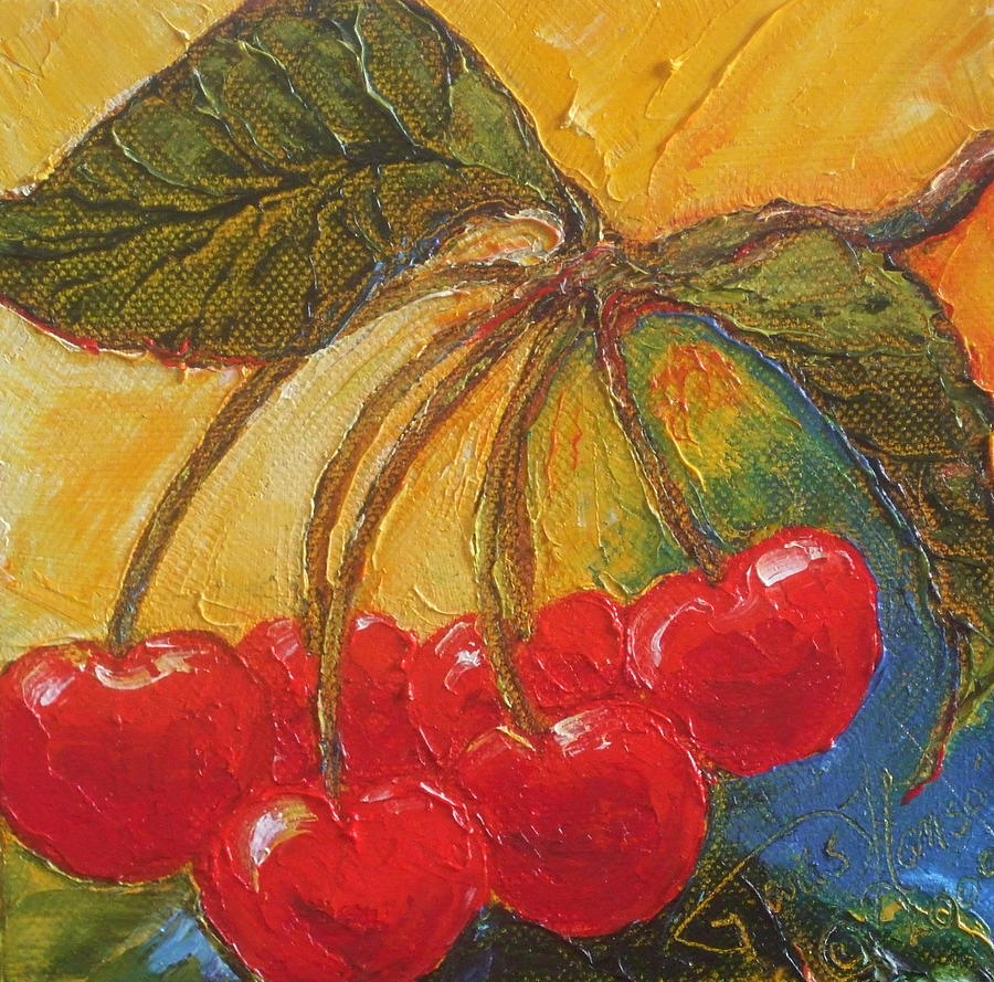 Paris Red Cherries Painting by Paris Wyatt Llanso