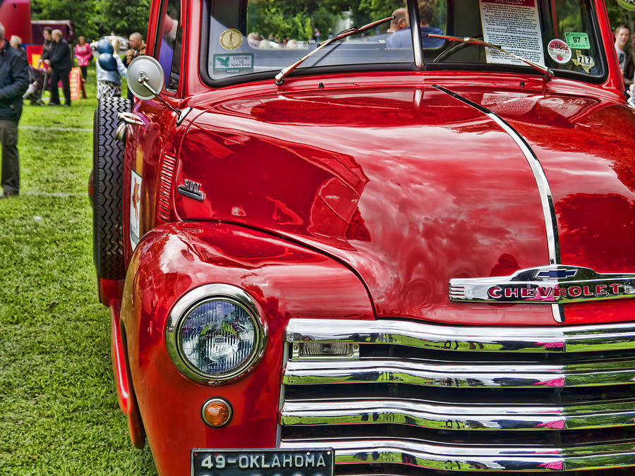 Vintage Photograph - Red Chevrolet by Gillian Singleton