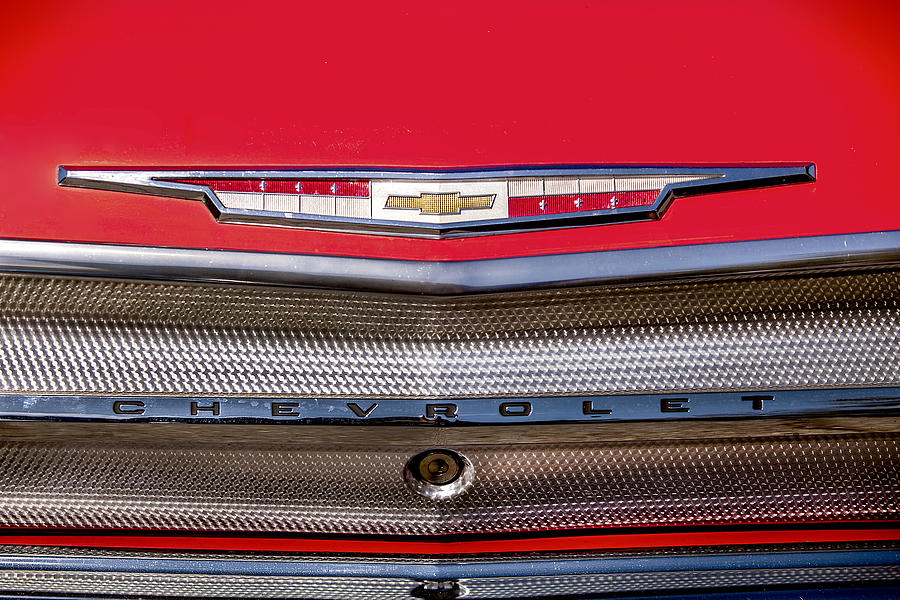Red Chevy Grill Photograph by Melinda Ledsome